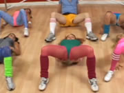 CFNM Femdoms Jerking Cock At Aerobics